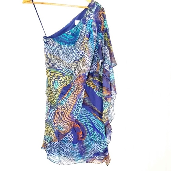 Badgley Mischka Silk One Shoulder - Picture 4 of 7